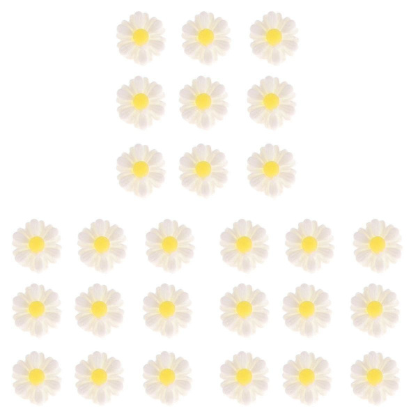 60 st 9mm konstgjorda blommor i plast, gör-det-själv-tillbehör för konstprojekt, vita
