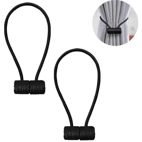 2 kappaletta magneettiset verhonpitimet verhoklipsit köysi takaisin verhonpidikkeet soljet verhon sidonta verhonpidike kodin tekstiileihin kahvilaan toimistoon, musta