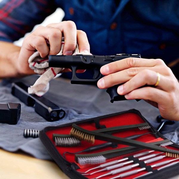 Universell rengöringskit Hacka set med nylon mässing stål borste metall polymer hacka set med låda