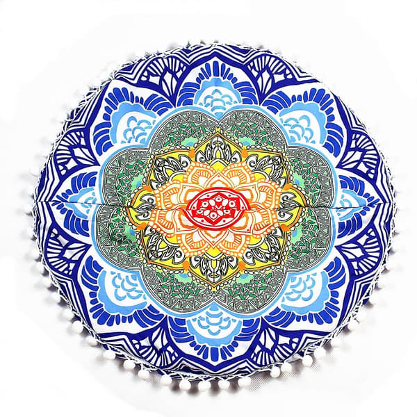 Rund Bohemisk Meditationsputeöverdrag Ottoman Kudde Kuddfodral Soffa Kudde