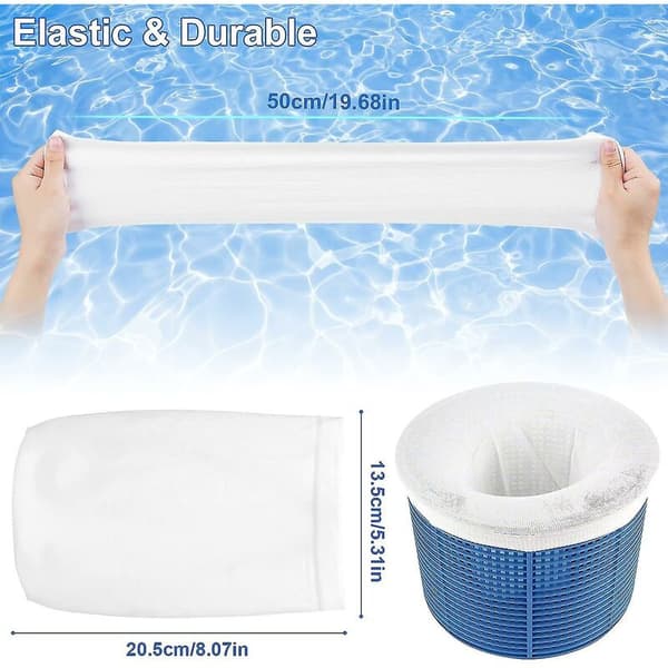 20-pack poolskimmerstrumpor, återanvändbara och superelastiska skimmerstrumpor