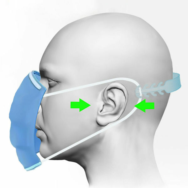 Bältesmask för barn, krokspänne, justerare, mask, öronrem, förlängningsrem, huvudmonterat maskspänne, justerbar, inte rak