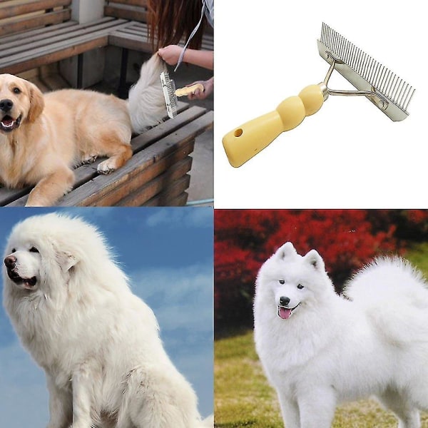 Kam til kæledyr, børste til langt hår til hunde, stor dyreplejerive til hunde, egnet til hunde med langt hår