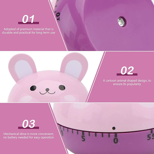 Baicccf Bunny Keittiöaikaaja Piirretty Eläin Kello Herätyskello Keittorengas Mekaaninen Laskuri Kellotaulu Ajanhallinta Työkalu Luokkahuoneeseen Tai Kokoukseen