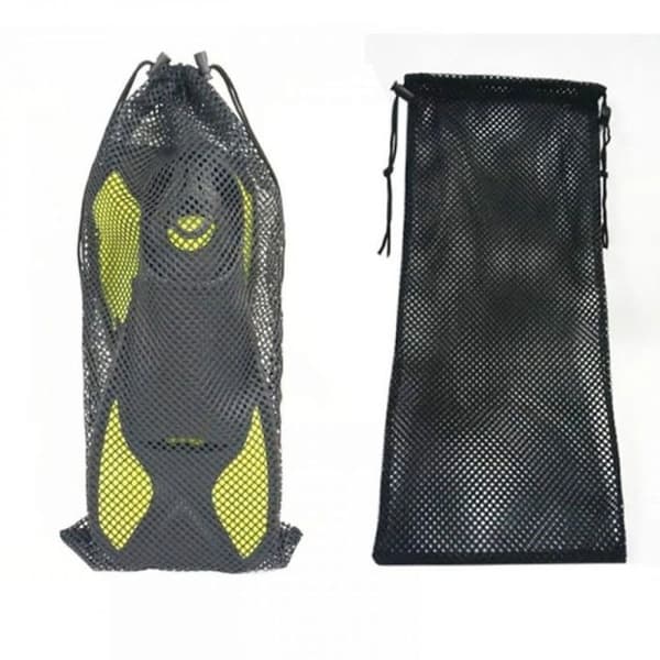 1 nettaske, åndbar nylon, hurtigtørrende, til svømmefødder, transport til strand og pool.