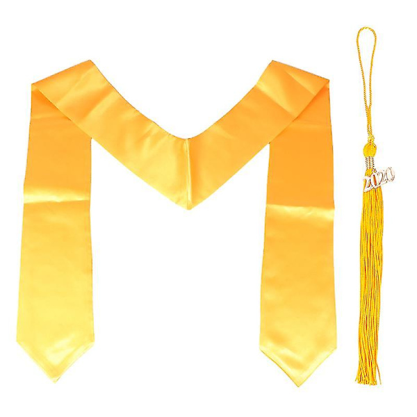 2 st Bachelor Graduation Gown Shawl Tassel Plain Graduation Shawl Lämplig för Bachelor Graduates (Guld)