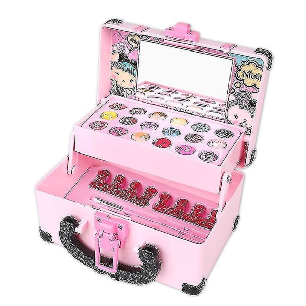 1 set Kids Makeup Kit för flickor Säker kosmetika leksaker Set kosmetika leksaker