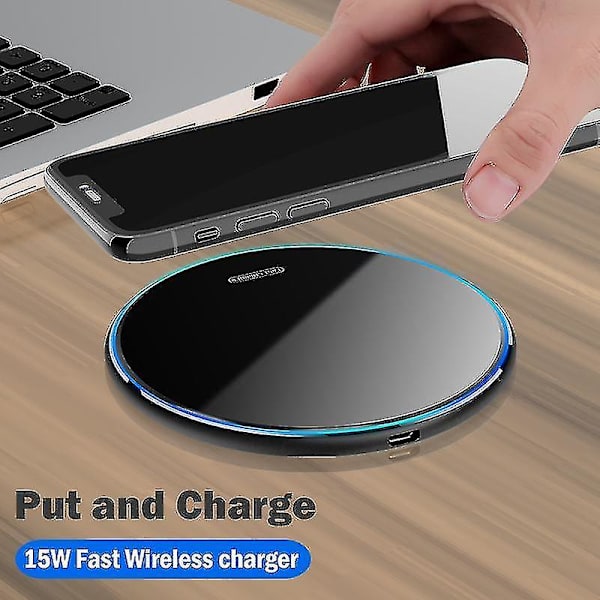 15w Snabb Qi Trådlös Laddare För Sony Xperia 1 Ii Iii Iv Xperia 5 Iv Trådlös Laddningsplatta Akryl Andningsljus Presentfodral（för Xperia 1 II）