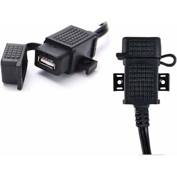 SAE- USB kaapelisovitin 2.1A Pikairrotus SAE:n vedenpitävä USB liitin sisäänrakennetulla sulakkeella, 12V 24V pistokekaapeli moottoripyörämatkapuhelintabletille