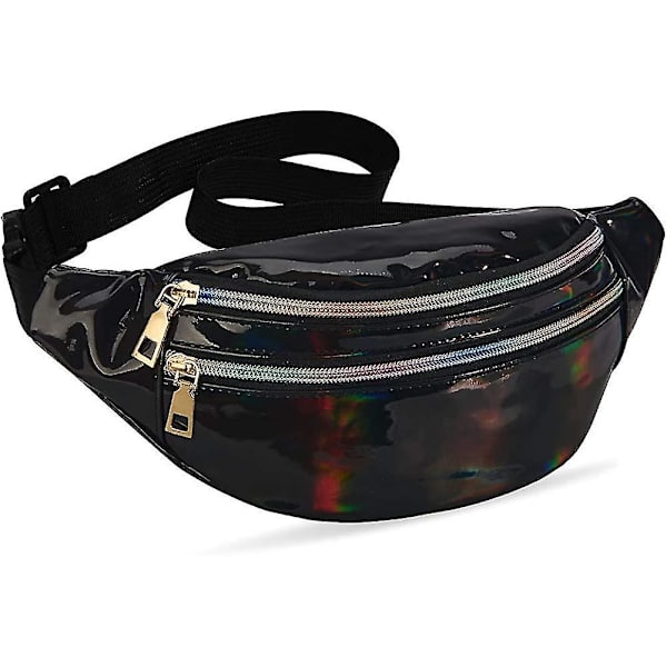 Fanny Pack Damväskor Midjeväska Metall Vattentät Midjeväska 3 Fack Axelväska Flickor