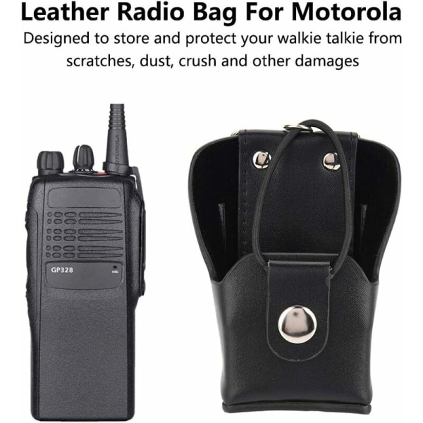 ??Radio Etui Radio Holder, Læder Etui til Motorola GP328plus/GP338plug/GP344/GP388 Walkie Talkie Radio Taske Slidstærk Slidstærk med Lanyar