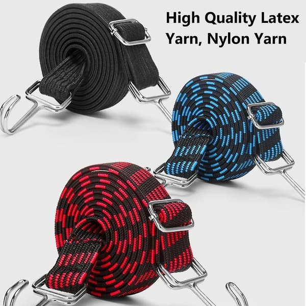 2-pack elastiska snören med krokar, justerbara elastiska remmar, kraftigt bagageelastiskt snöre (1m/3.3ft)