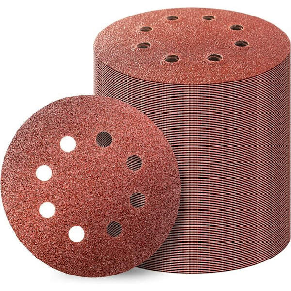 Förpackning med 100 st 8 5 tums hålslipsskivor BCC 80 för excentriska slipmaskiner