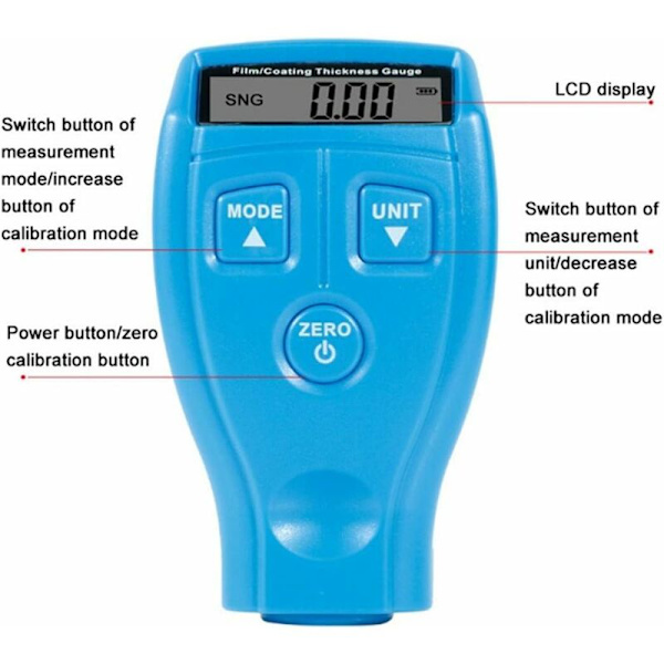 Korkea tarkkuus LCD digitaalinen auton maalieroitusmittauslaite valmistukseen