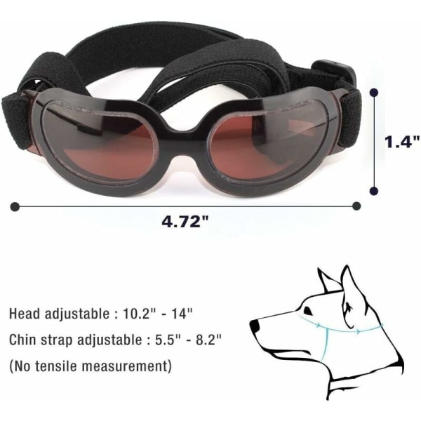 Hundebriller, modesolbriller, UV-beskyttelse til hunde, vandtæt vindtæt beskyttelse til små hunde og katte