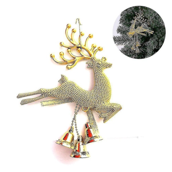 6 st Julhängande prydnader ihåliga hjort Ren Bell Design Julgran