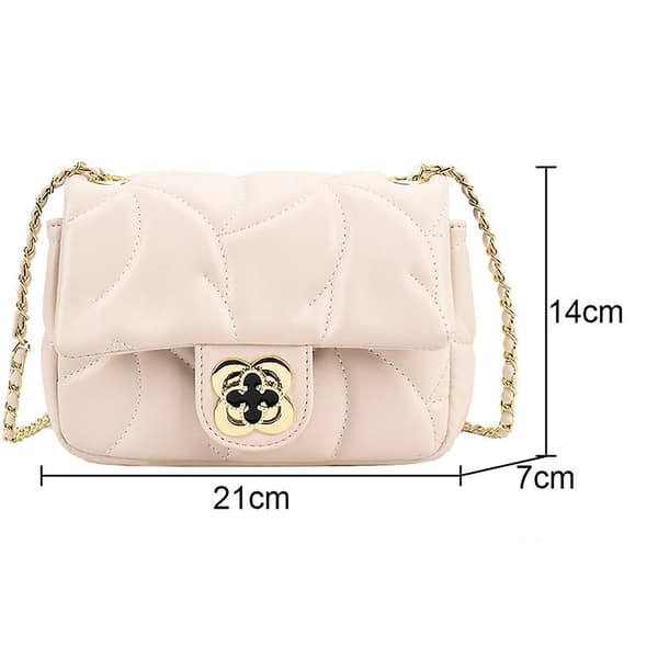 Handväskor Koppling Liten Quiltad Handväska Crossbody Väskor För Kvinnor Creamy-White