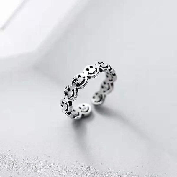 Retro Face Open Ring-1 (Storlek: a914)