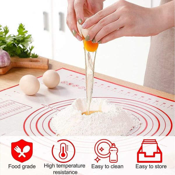 Silicone Baking Mat Extra Large 70cm x 50cm Reusable Non-Stick Dough Mat with Graduated Dimensions Dough Scraper Cannoli Mold for Macaron Cookies