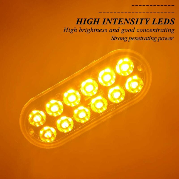 4 stk Ultra Tynde 12LED Nødstroblinklys Amber Fare Beacon Advarsel Blinkende Universelle Lys Til Bil Køretøj Lastbil 12-24V
