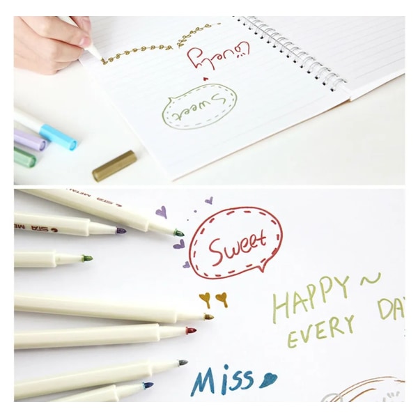 Permanent-Marker Metallic Marker Pens Set, Jul, 20 Färger Metallic Pens