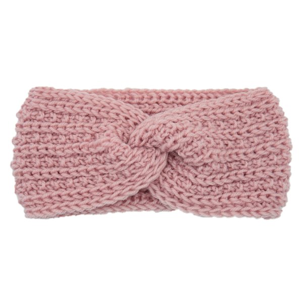 2 st varma fluffiga stretch stickade crossover pannband rosa Rosa
