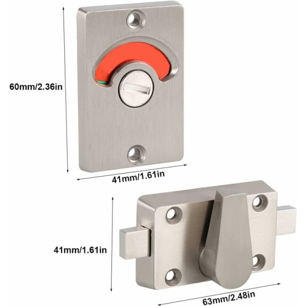 Indikator Sekretess Bult Dörrlås Skruv Knuten Holiday Lås Spärr Badrum Toalett Dörrlås Zinklegering