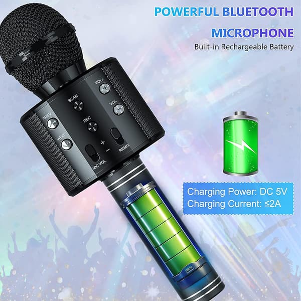 Trådlös Bluetooth Karaoke Handheld Mikrofon, Hem Ktv Spelare, med Ios Datorstöd Svart