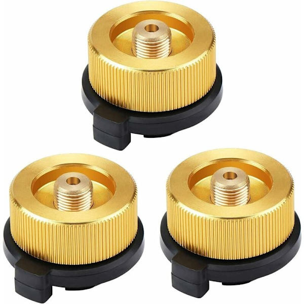 Gasspiskontakt för utomhusbruk, Camping gascylinderadapter Gaskonverterhuvudadapter Munstyckskontakt Gasspisventiladapter Triumph 3st