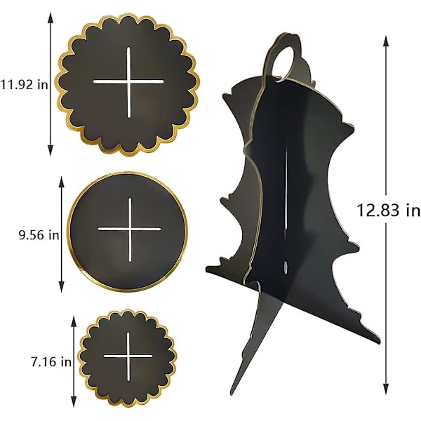 3-lagers tårta folie stämpling display kartong stativ dessertbricka (svart+vit) 2 stycken