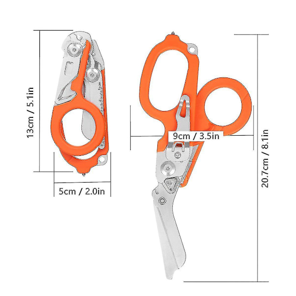 Multifunktionella taktiska tänger utomhus överlevnadsverktyg Raptor sax taktisk hopfällbar kreativ pryl hopfällbart verktyg (orange) (1 st)