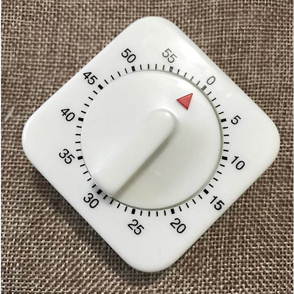 Kök Liten Kvadratisk Pendel Timer, 60 Minuters Timer, Påminnelse, Mekanisk Timer, 2 st Monterad Vit