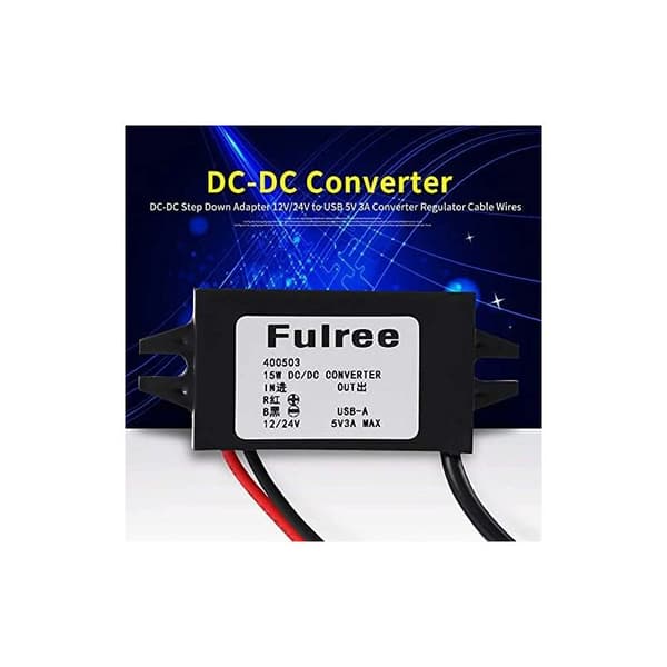 DC 12V/24V til 5V 3A step-down adapter strømkonverter USB-udgang strømforsyningsmodul transformer regulator