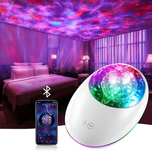 Projektorstjärnprojektor Galaxy Light, 16 färgskiftande + vitt brus Sky Light Projector för sovrum, Bluetooth-högtalare Star Night Light Projector, Ga