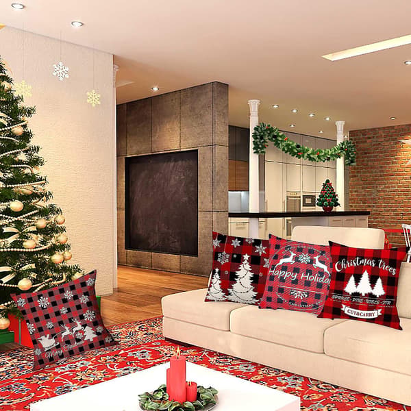 Julklapp Heminredning Bomullslinne Kuddfodral Soffa Midjekudde