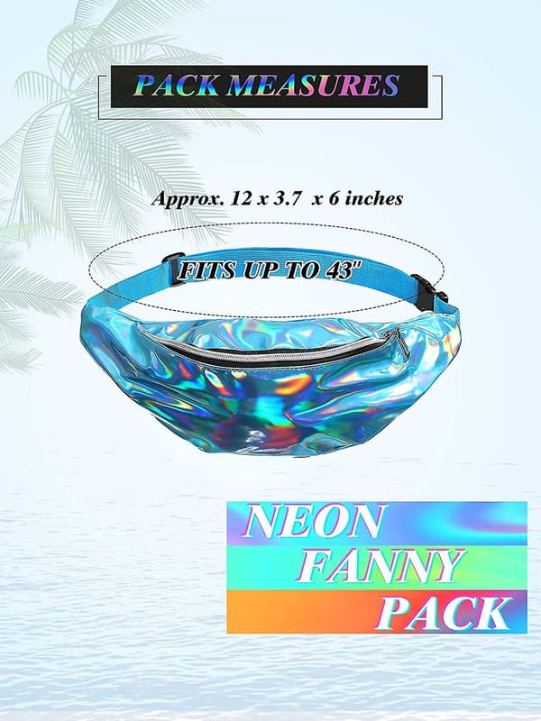 6-pack holografisk midjeväska neon möhippa orgie midjeväska set