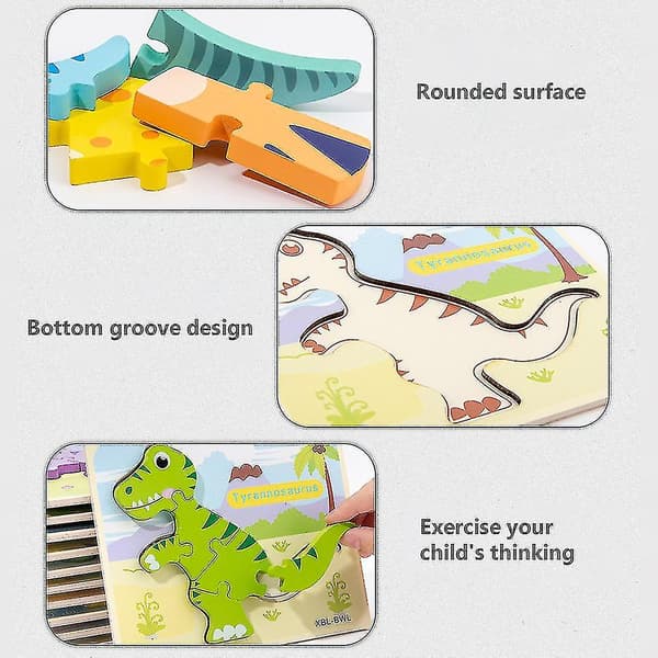 Børn 3D Dinosaur Træ Intelligent Pædagogisk Legetøj