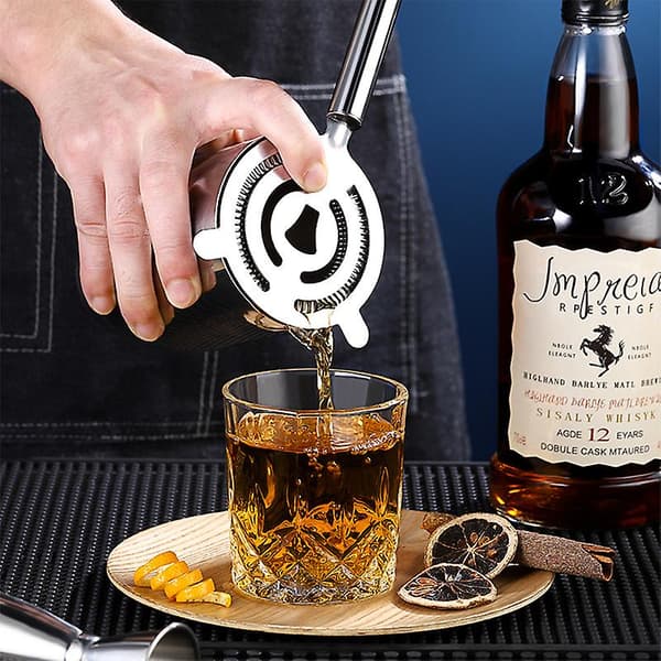 Cocktail sil set i rostfritt stål, sil, och finmaskig sil/sil