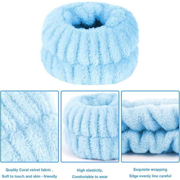 8 stk. Spa Håndledsvaskebånd Mikrofiber Håndledsvaskehåndklæde Bånd Håndledsband Til Vask Ansigt Absorberende Håndledsband Håndleds svedbånd Til Kvinder Piger Forhindrer Liq