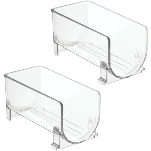 Flaskställ (Set om 2) – Stapelbara flaskställ i plast för vinflaskor, läsk eller andra drycker – Modern vinflaskhållare för 1 flaska – Transparent