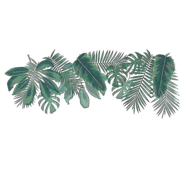 Tropiska växter Gröna löv Väggdekaler för vardagsrum i sovrum plantskola Klassrumskontor Väggdekaler Konst väggmålningar Heminredning（4）