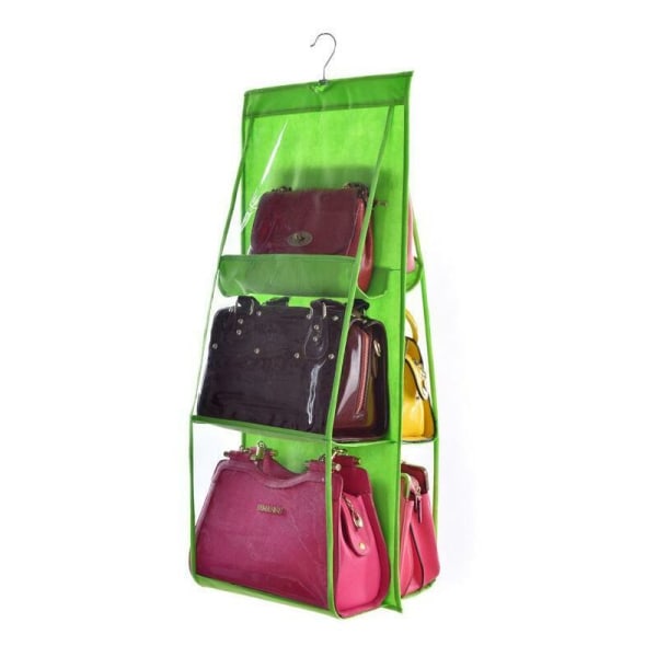 Mode 1 stycke 6 fickor hängande förvaringsväska handväska handväska shoppingväska skoförvaring lila
