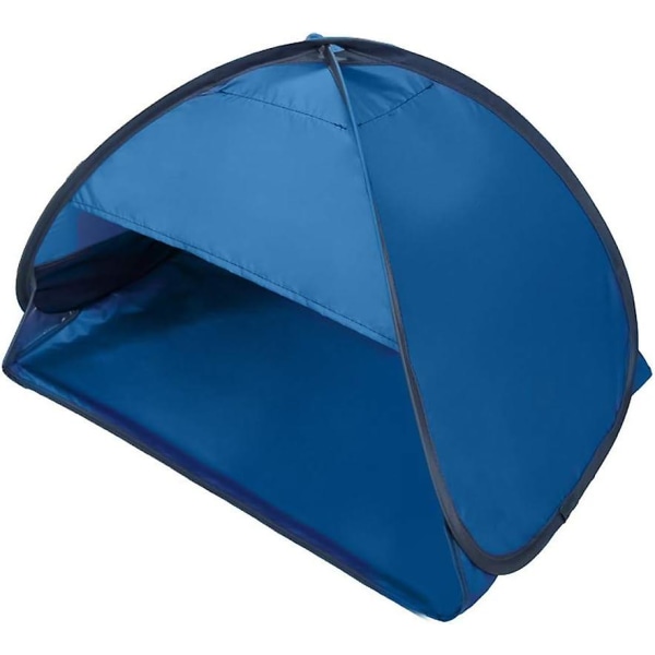 Mini strandtält, pop-up nackstödstält, UV-skydd, solskydd och vindtätt, hopfällbart (blått L)