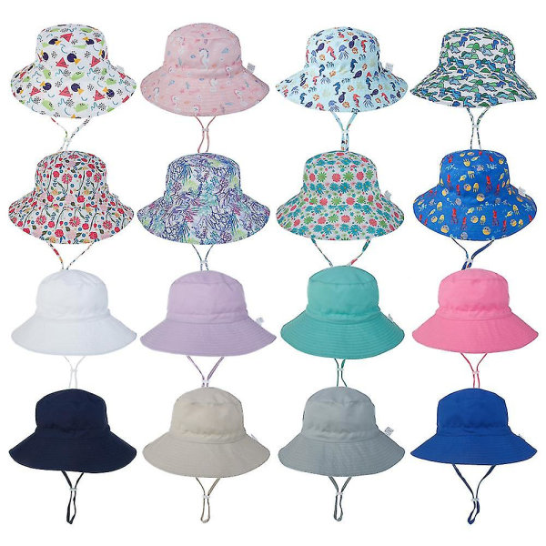 Sommar Baby Solhatt För 0-8 År Strandkeps Hinkhatt Uv-skydd Pojkar Flickor
