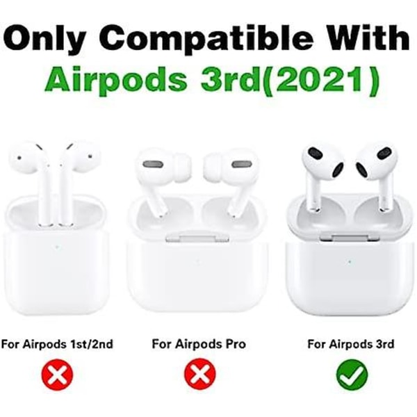 2-pack Gkv-fodral för AirPods 3, för Airpod 3 (2021), Unik Rolig Kul Kawaii Söt 3D-tecknad Design Air Pods 3:e generationens Silikonfodral för Flickor