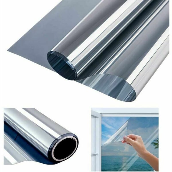 Spegel fönsterfilm engångssolskyddsfilm anti-UV anti-värme insynsskydd fönsterfilm 40×200cm