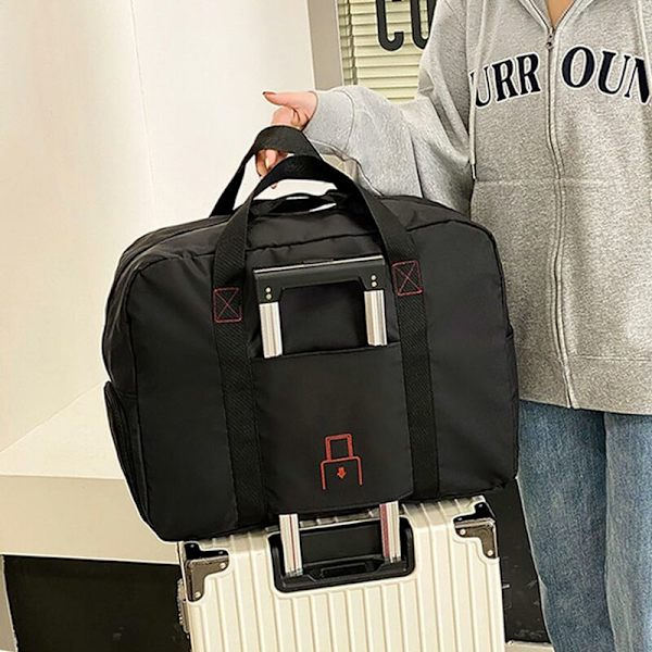 Rejsetaske, håndbagage, 50x40x20 cm rejsetaske stor?, kuffert tasker, sammenklappelig taske, med separat skorum, håndbagage (sort)