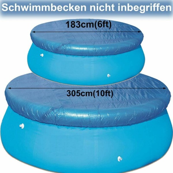 Poolskydd för rund pool Ø 183 cm - Poolskydd - För metall och ram Prism Easy Set rund - Dammskydd PE-skyddsöverdrag