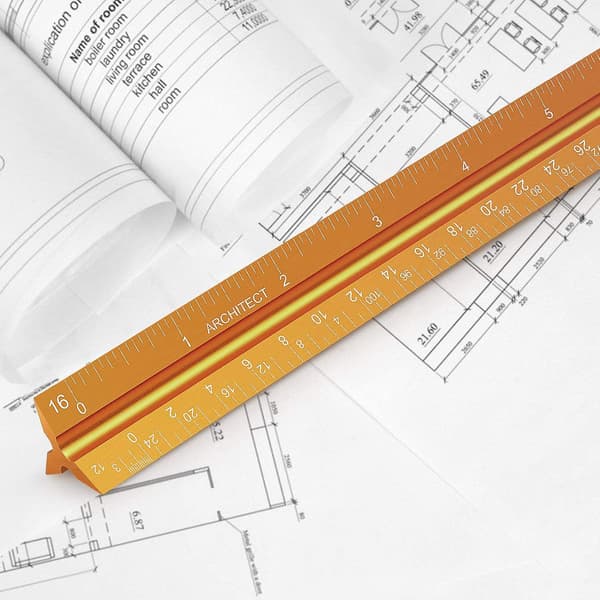 12\" Arkitektonisk skala Aluminium Arkitektonisk skala Triangulär skala