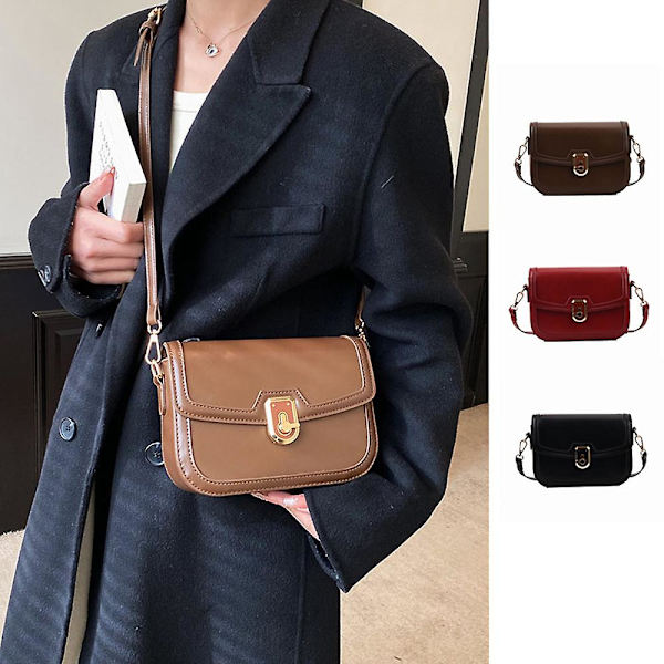 Crossbody-väskor för kvinnor - Trendig designer axelväska handväska med justerbar rem - Claret